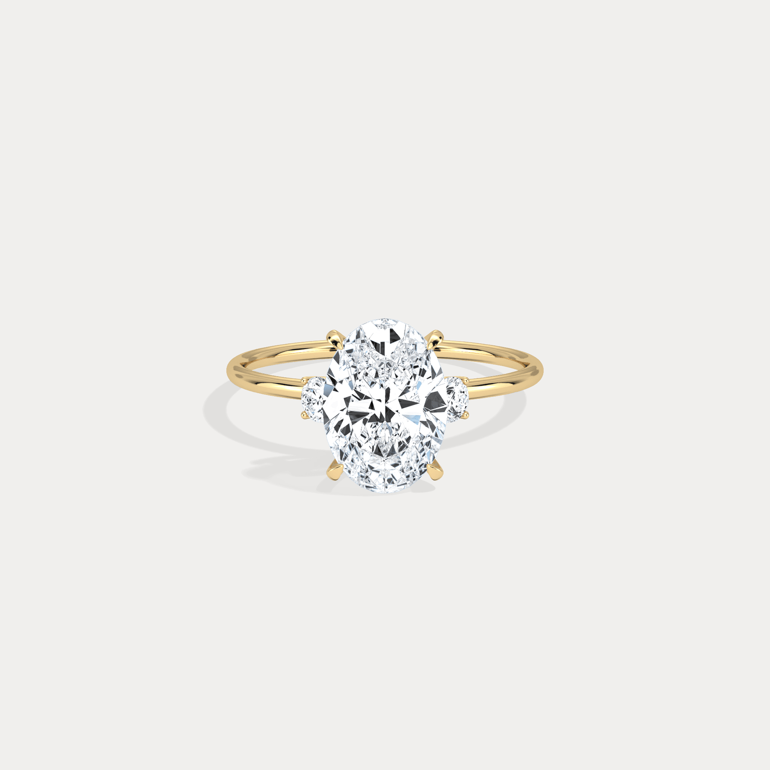 Olivia丨2CT Three - Stone Lotus - Inspired Lab - grown Diamond Engagement Ring - Rings