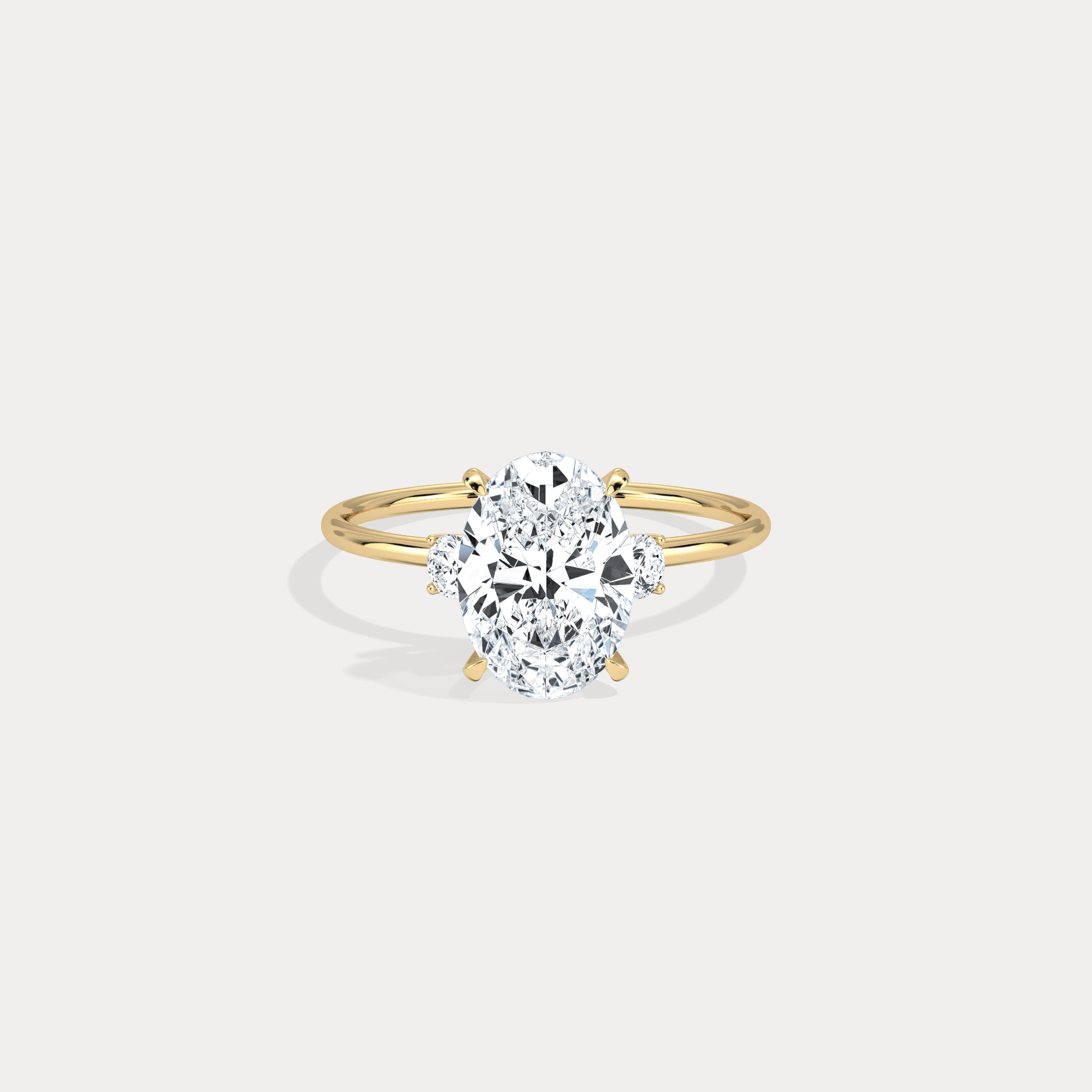 Olivia丨2CT Three - Stone Lotus - Inspired Lab - grown Diamond Engagement Ring - Rings