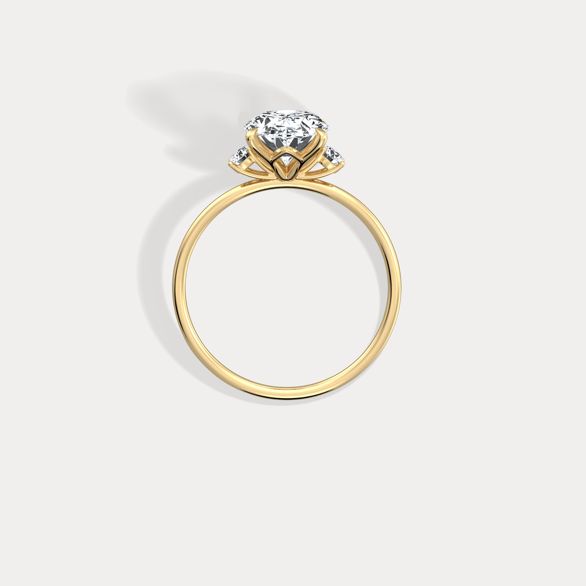 Olivia丨2CT Three - Stone Lotus - Inspired Lab - grown Diamond Engagement Ring - Rings