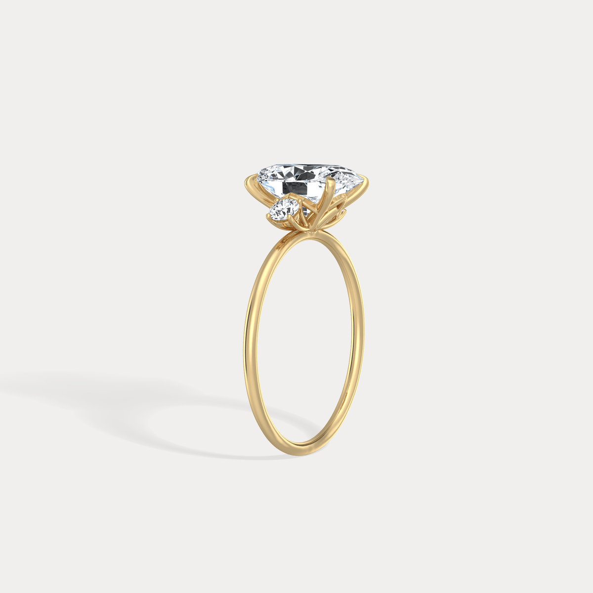 Olivia丨2CT Three - Stone Lotus - Inspired Lab - grown Diamond Engagement Ring - Rings