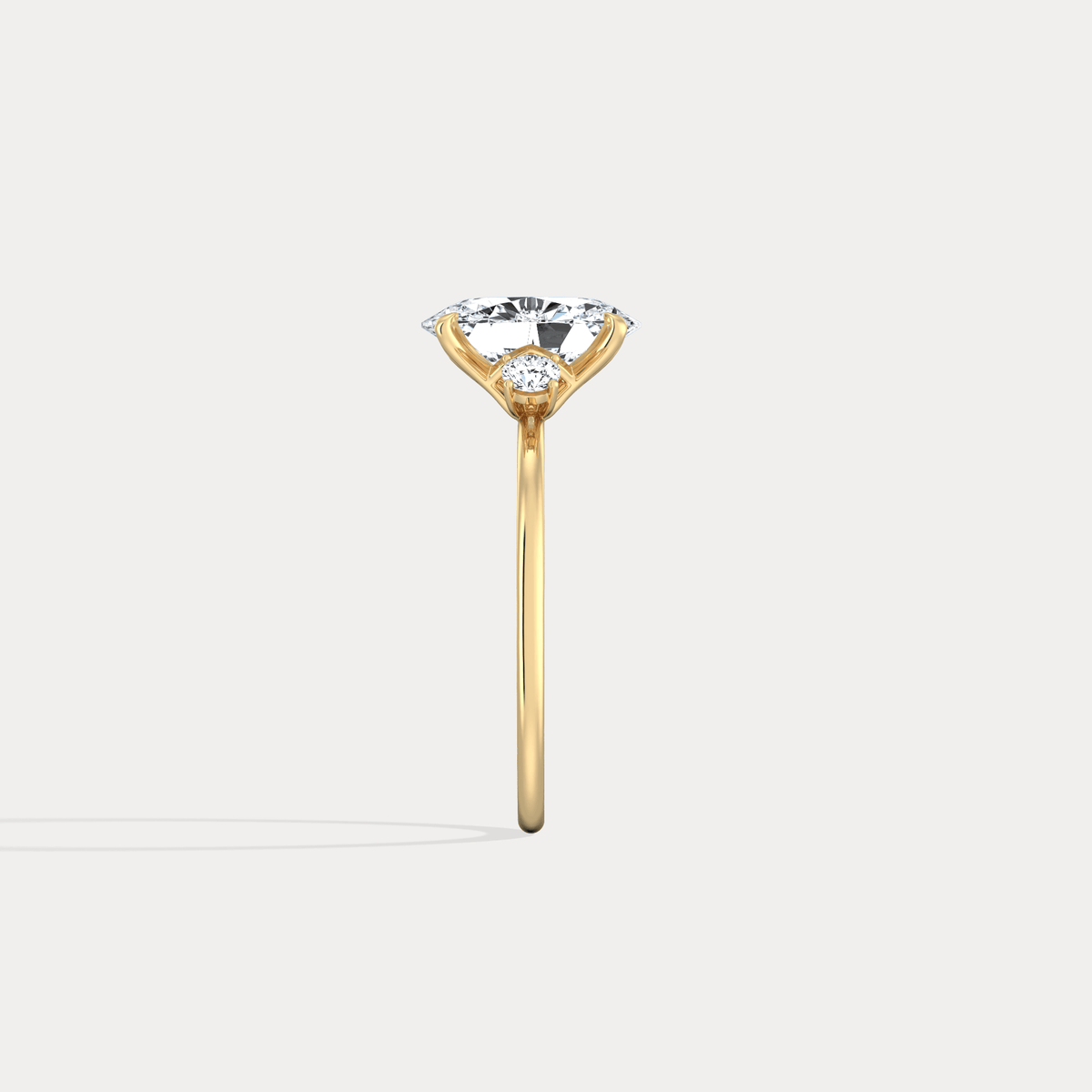 Olivia丨2CT Three - Stone Lotus - Inspired Lab - grown Diamond Engagement Ring - Rings