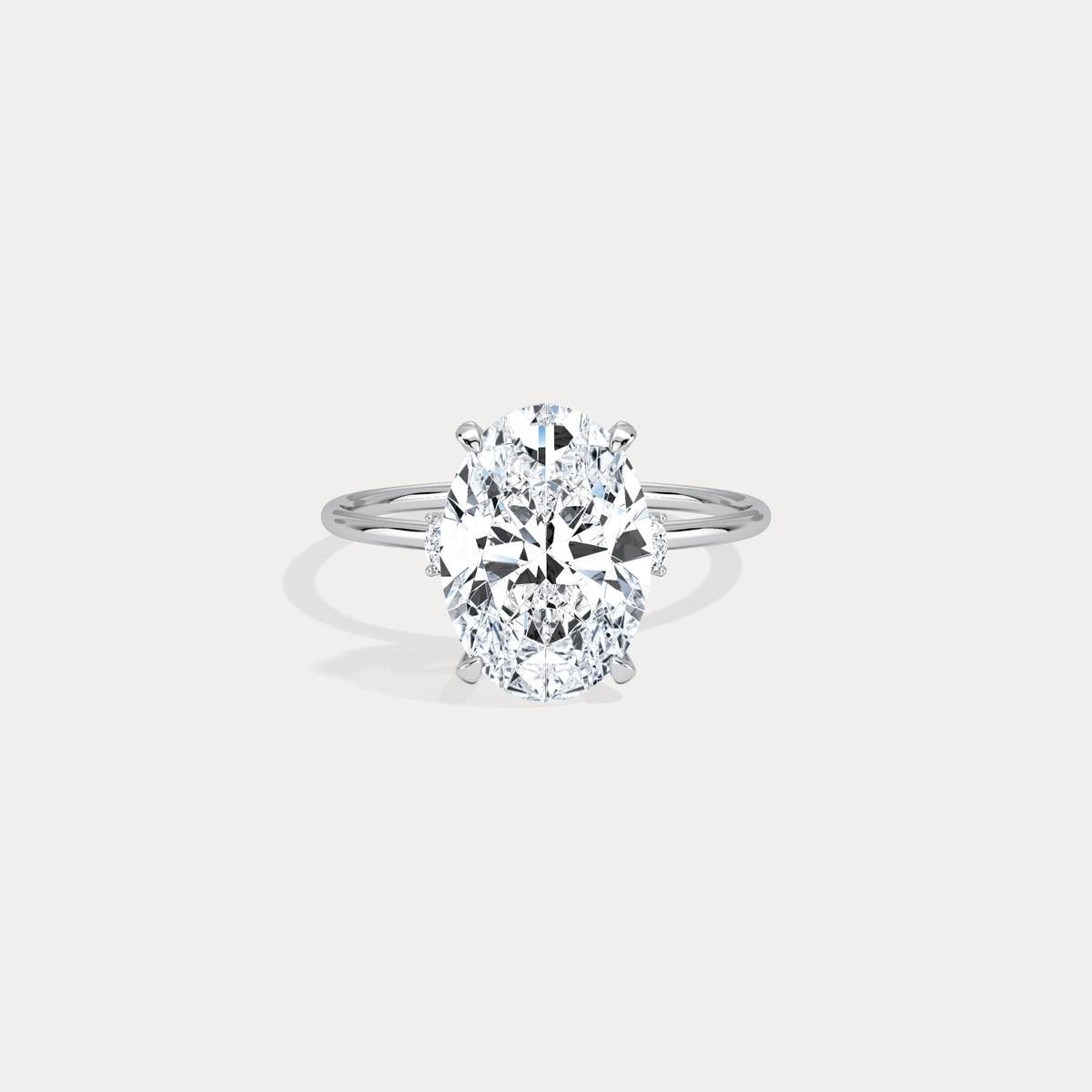 Olivia丨3CT Three - Stone Lotus - Inspired Lab - grown Diamond Engagement Ring - Rings