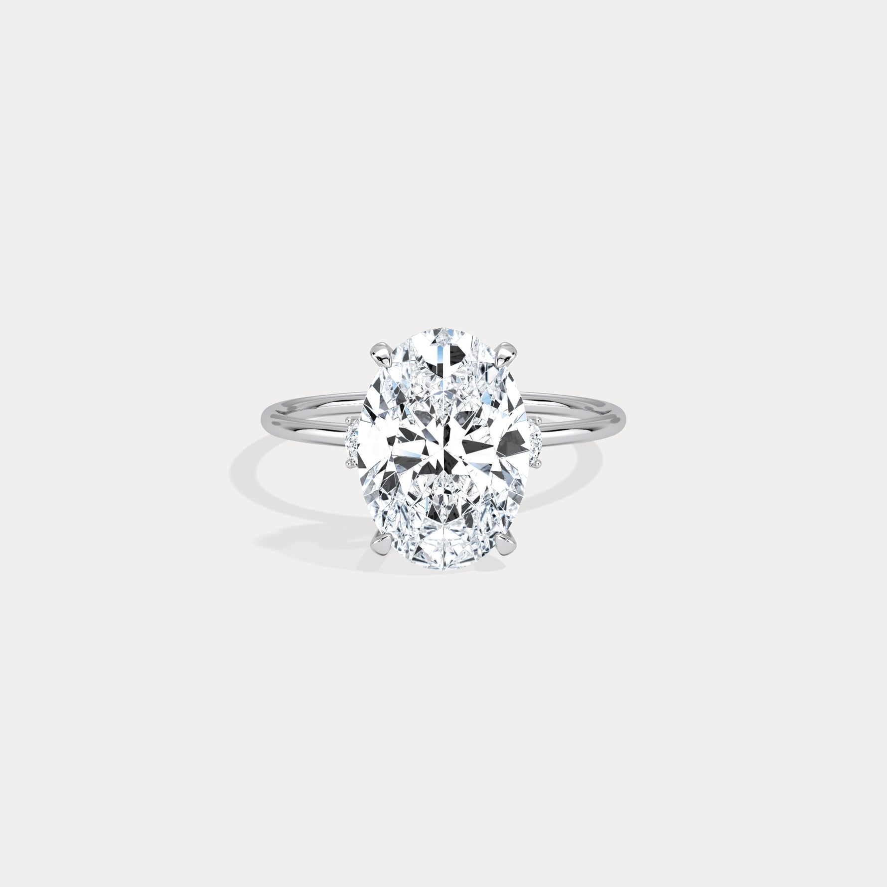 Olivia丨3CT Three - Stone Lotus - Inspired Lab - grown Diamond Engagement Ring - Rings