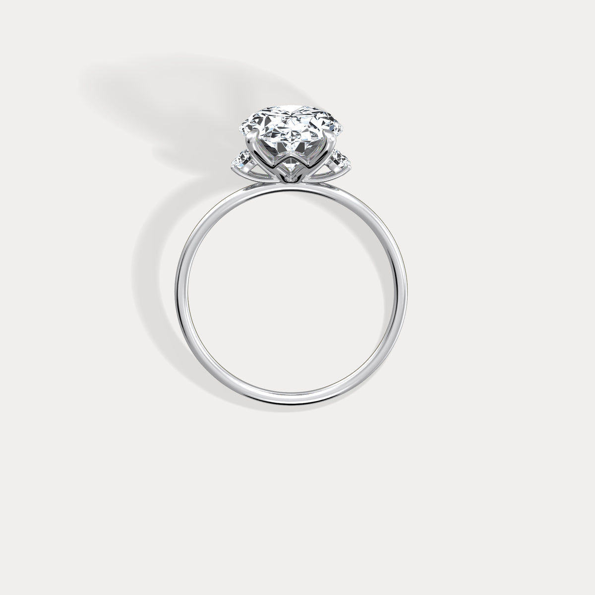 Olivia丨3CT Three - Stone Lotus - Inspired Lab - grown Diamond Engagement Ring - Rings