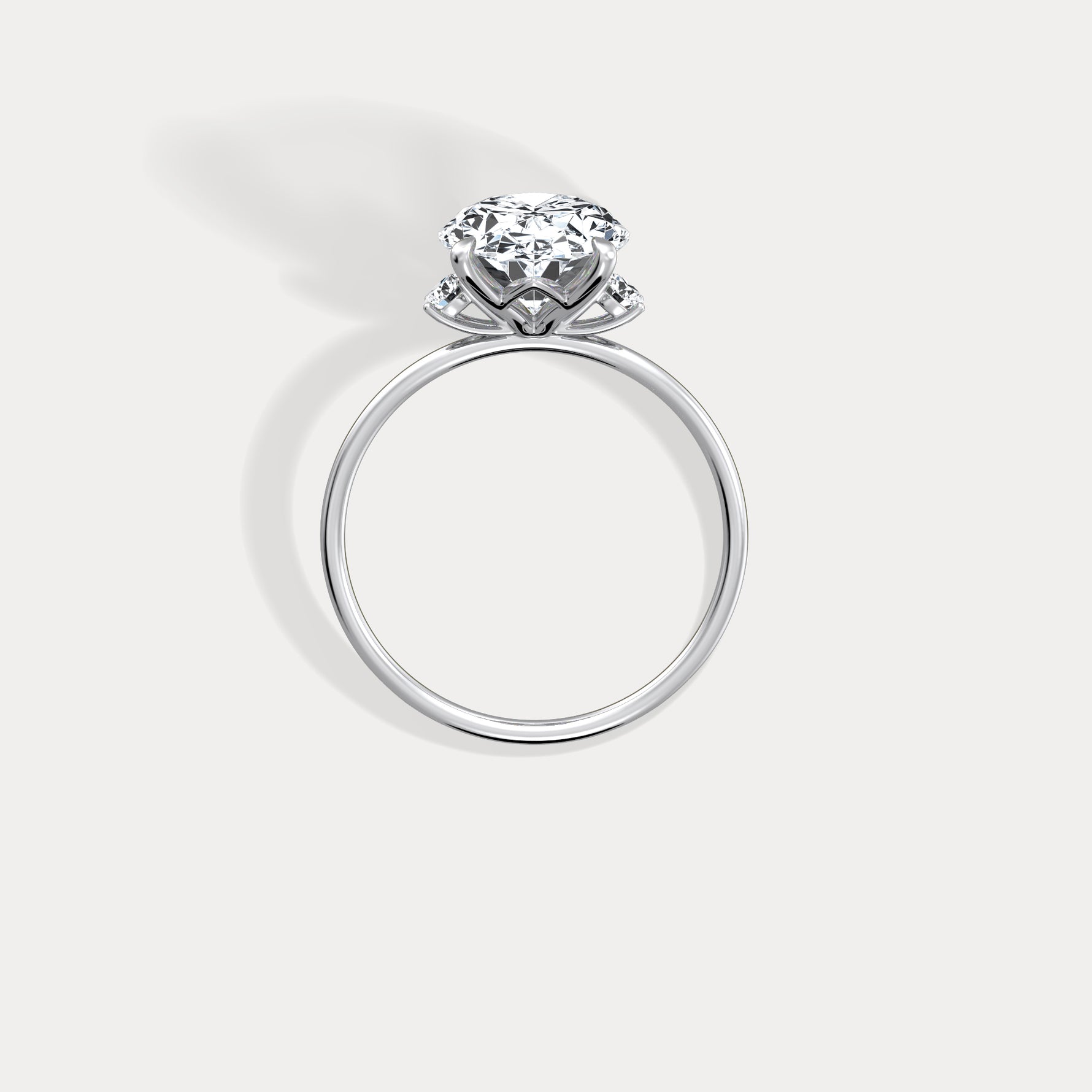 Olivia丨3CT Three - Stone Lotus - Inspired Lab - grown Diamond Engagement Ring - Rings