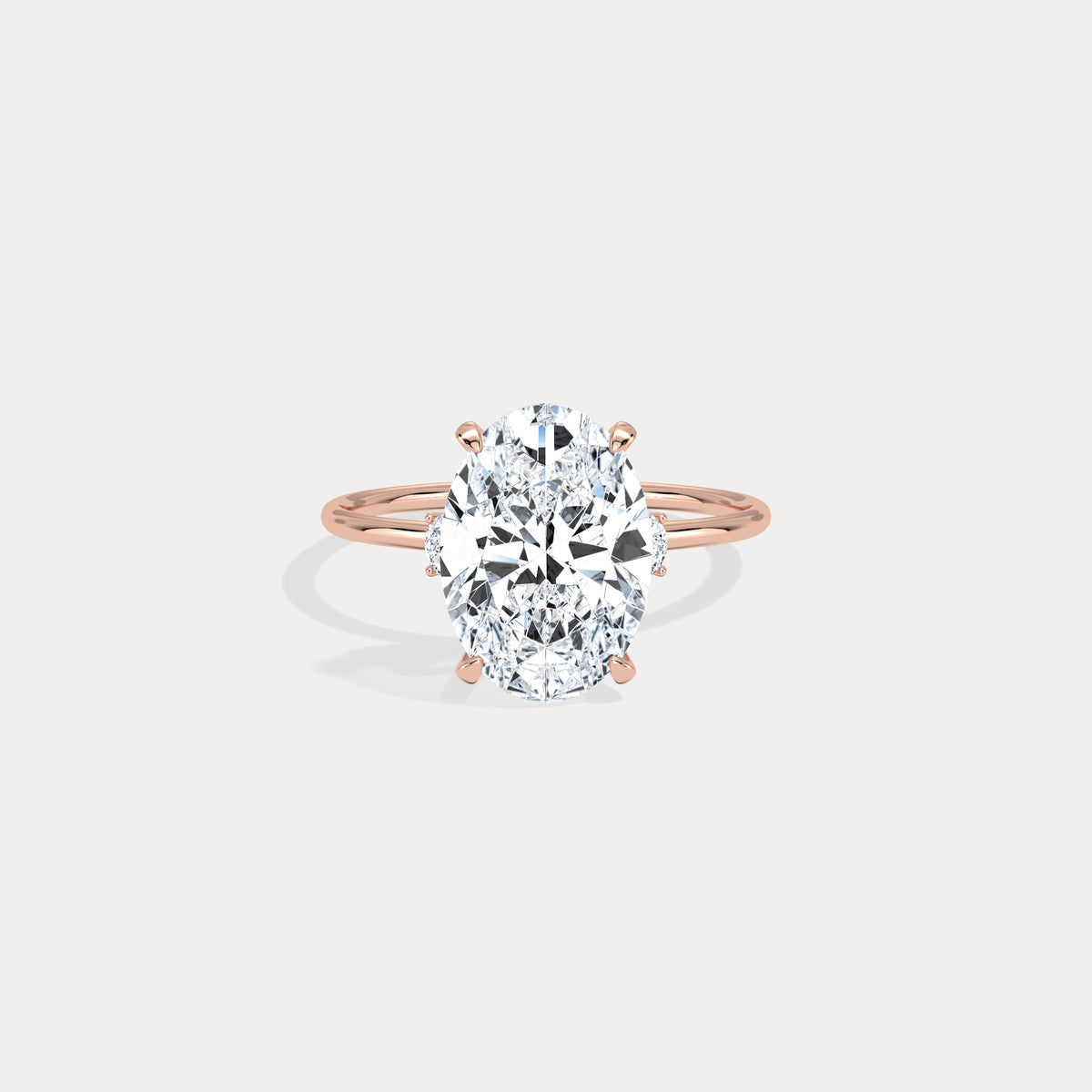Olivia丨3CT Three - Stone Lotus - Inspired Lab - grown Diamond Engagement Ring - Rings