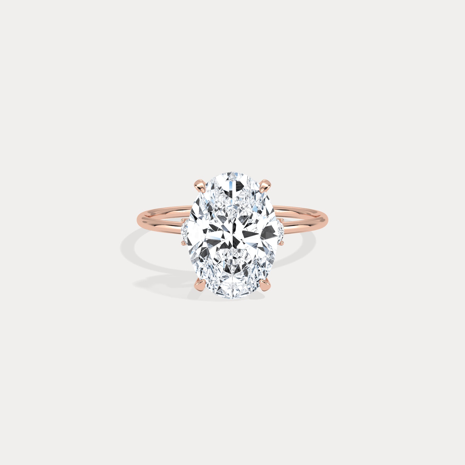 Olivia丨3CT Three - Stone Lotus - Inspired Lab - grown Diamond Engagement Ring - Rings