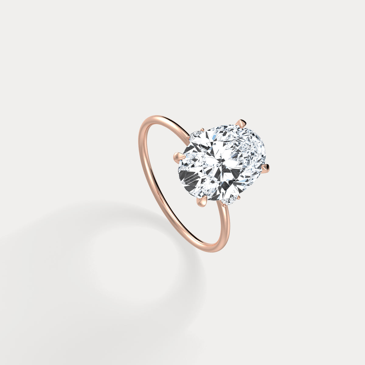 Olivia丨3CT Three - Stone Lotus - Inspired Lab - grown Diamond Engagement Ring - Rings