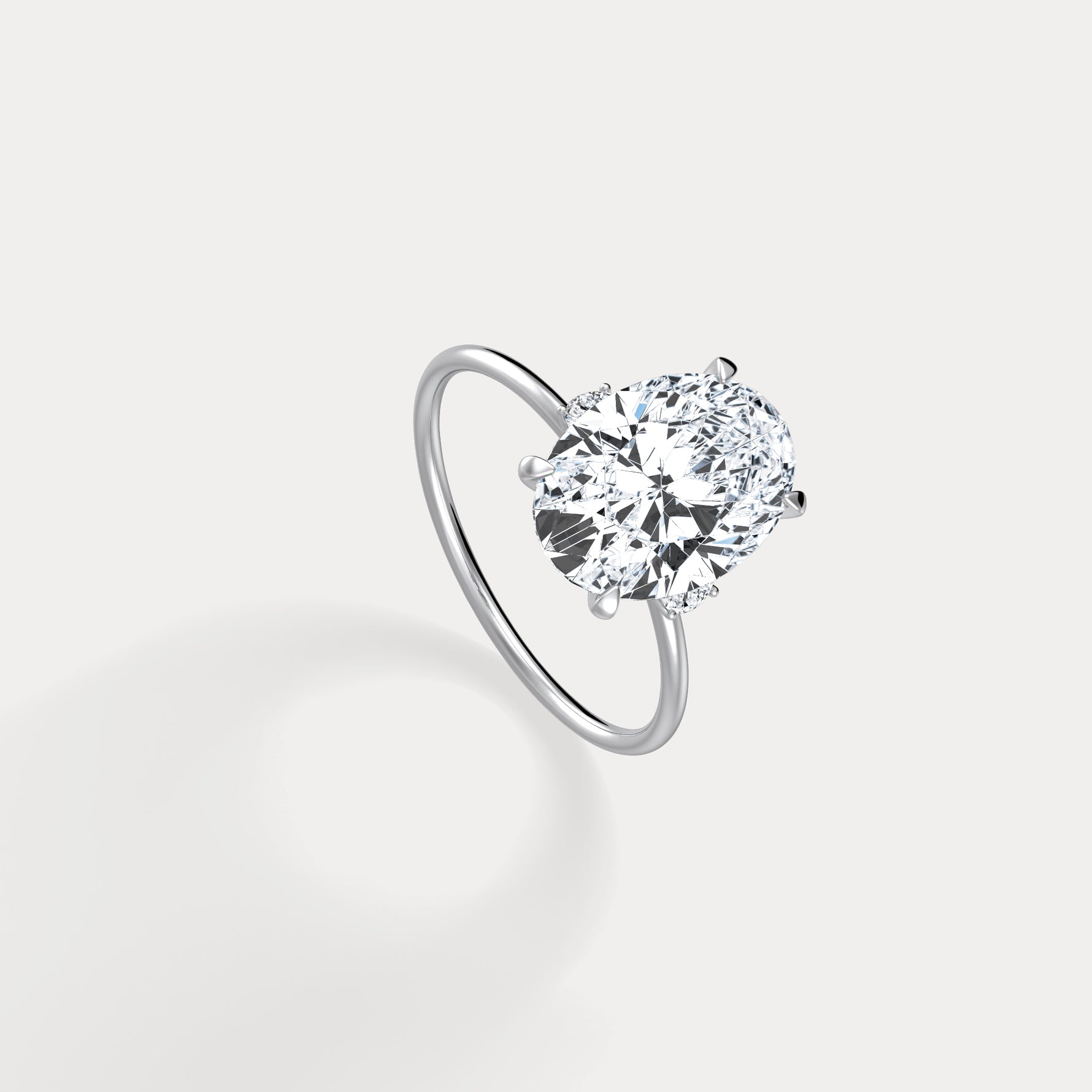 Olivia丨3CT Three - Stone Lotus - Inspired Lab - grown Diamond Engagement Ring - Rings