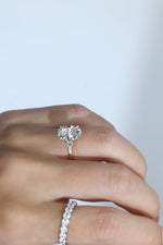 Olivia丨3CT Three - Stone Lotus - Inspired Lab - grown Diamond Engagement Ring - Rings