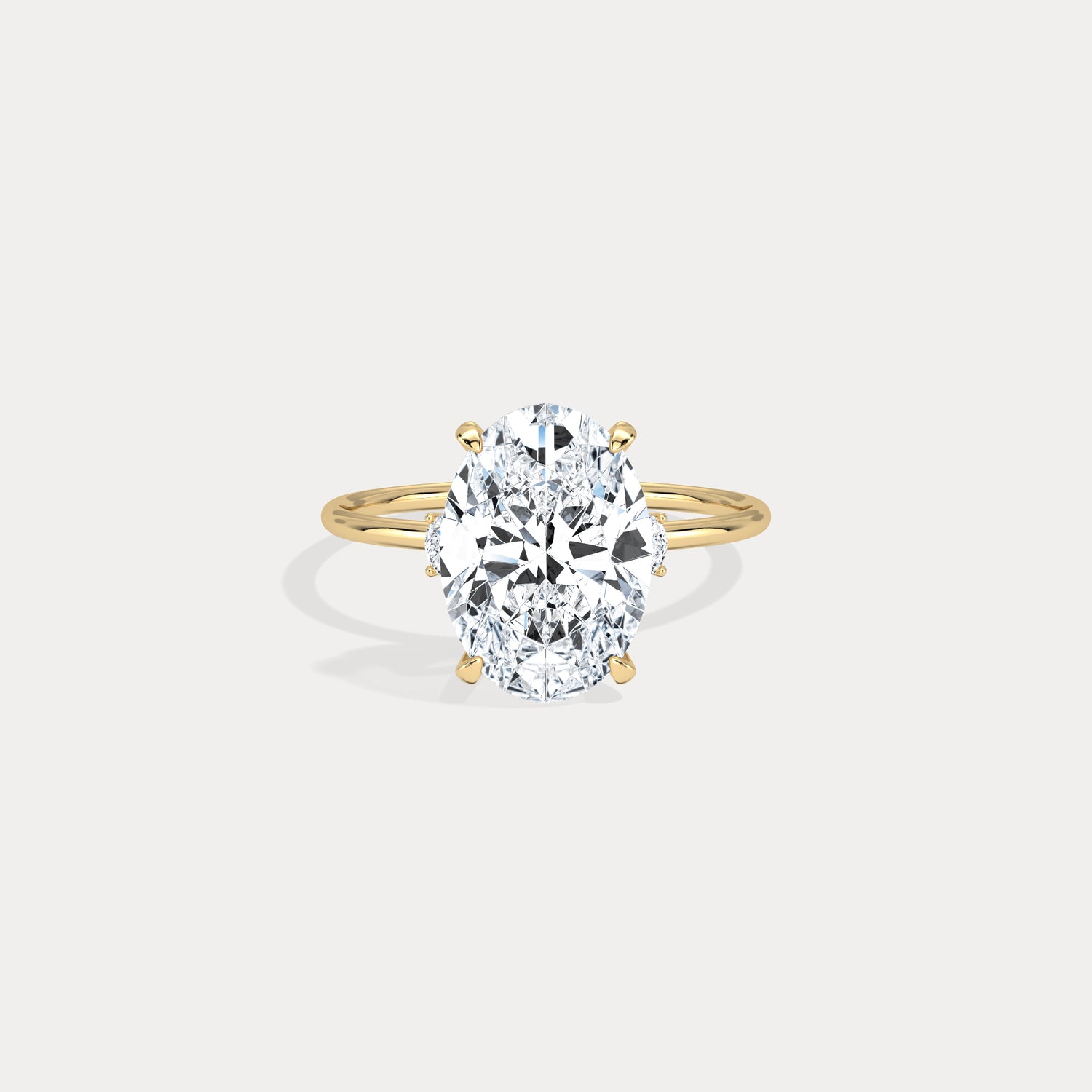 Olivia丨3CT Three - Stone Lotus - Inspired Lab - grown Diamond Engagement Ring - Rings