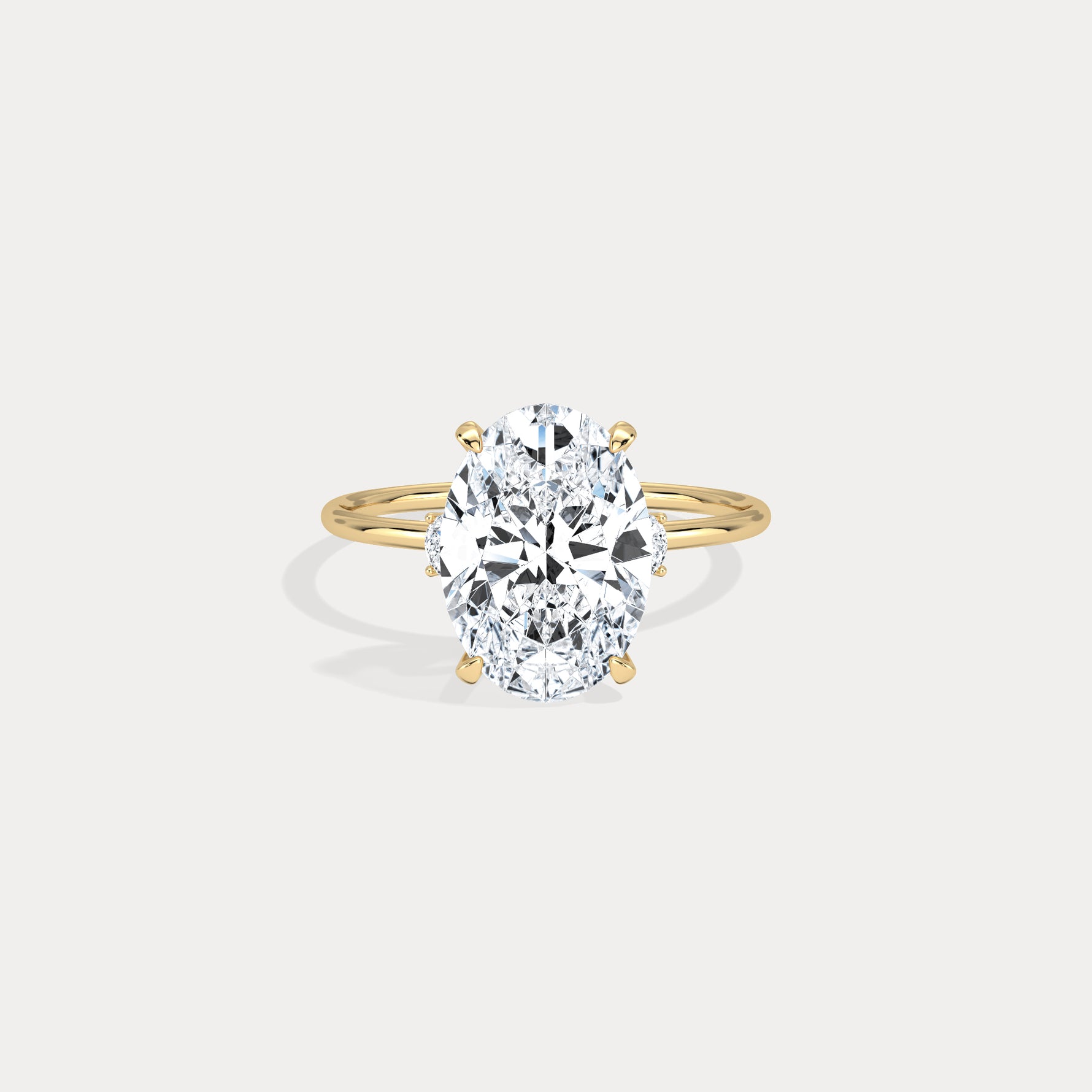 Olivia丨3CT Three - Stone Lotus - Inspired Lab - grown Diamond Engagement Ring - Rings