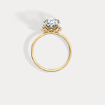 Olivia丨3CT Three - Stone Lotus - Inspired Lab - grown Diamond Engagement Ring - Rings