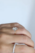 Olivia丨3CT Three - Stone Lotus - Inspired Lab - grown Diamond Engagement Ring - Rings