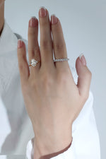 Olivia丨3CT Three - Stone Lotus - Inspired Lab - grown Diamond Engagement Ring - Rings