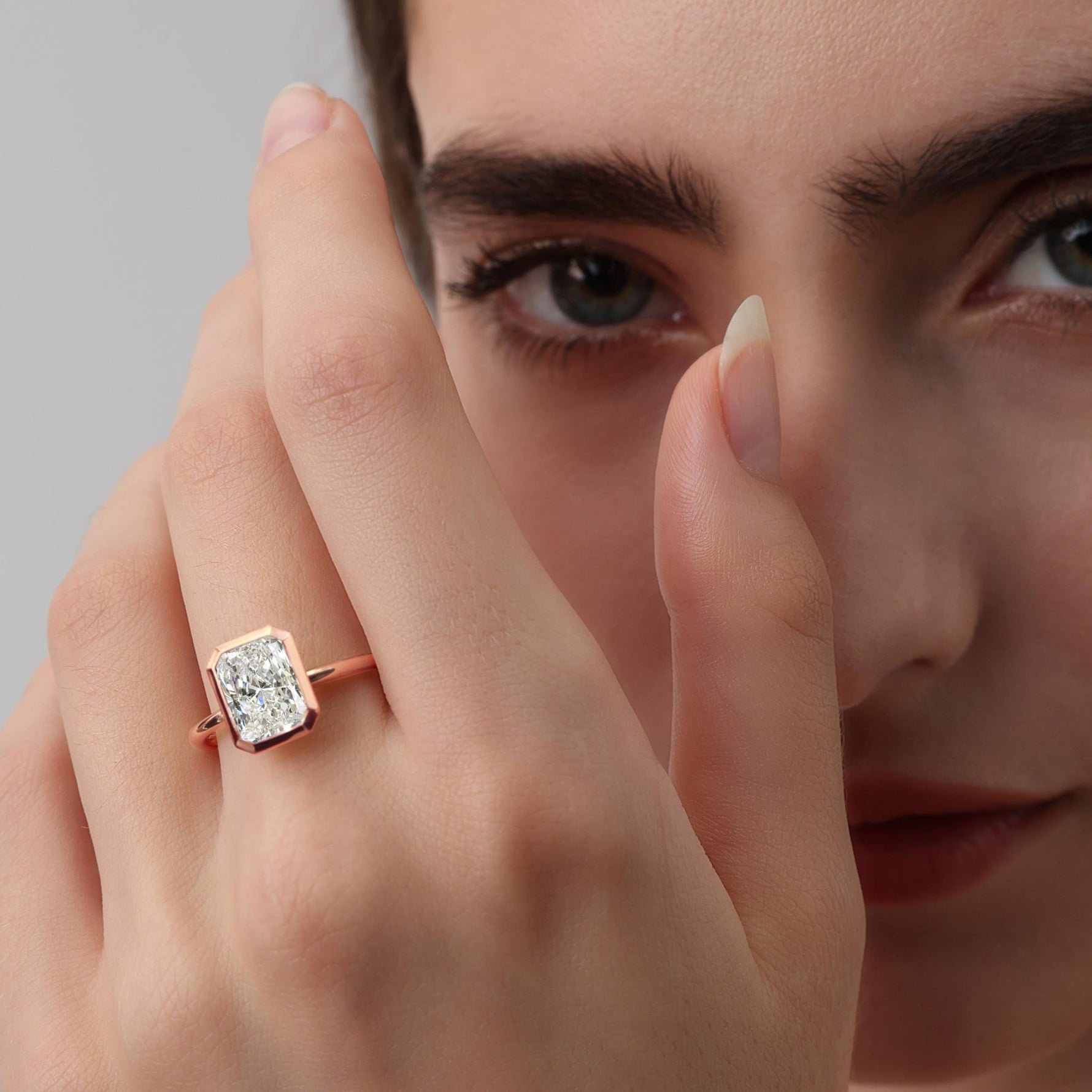 Nyla丨14K Solid Gold 3CT Solitaire Lab - Grown Diamond Bezel Engagement Ring - Rings