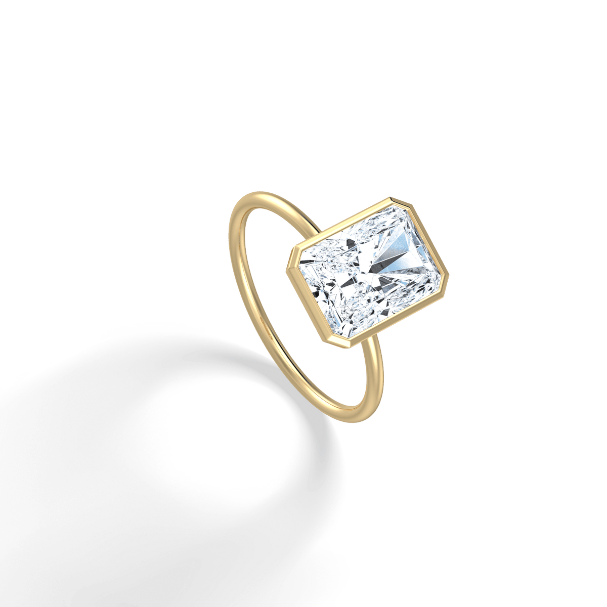Nyla丨3CT Solitaire Moissanite Bezel Engagement Ring in Sterling Silver - Rings