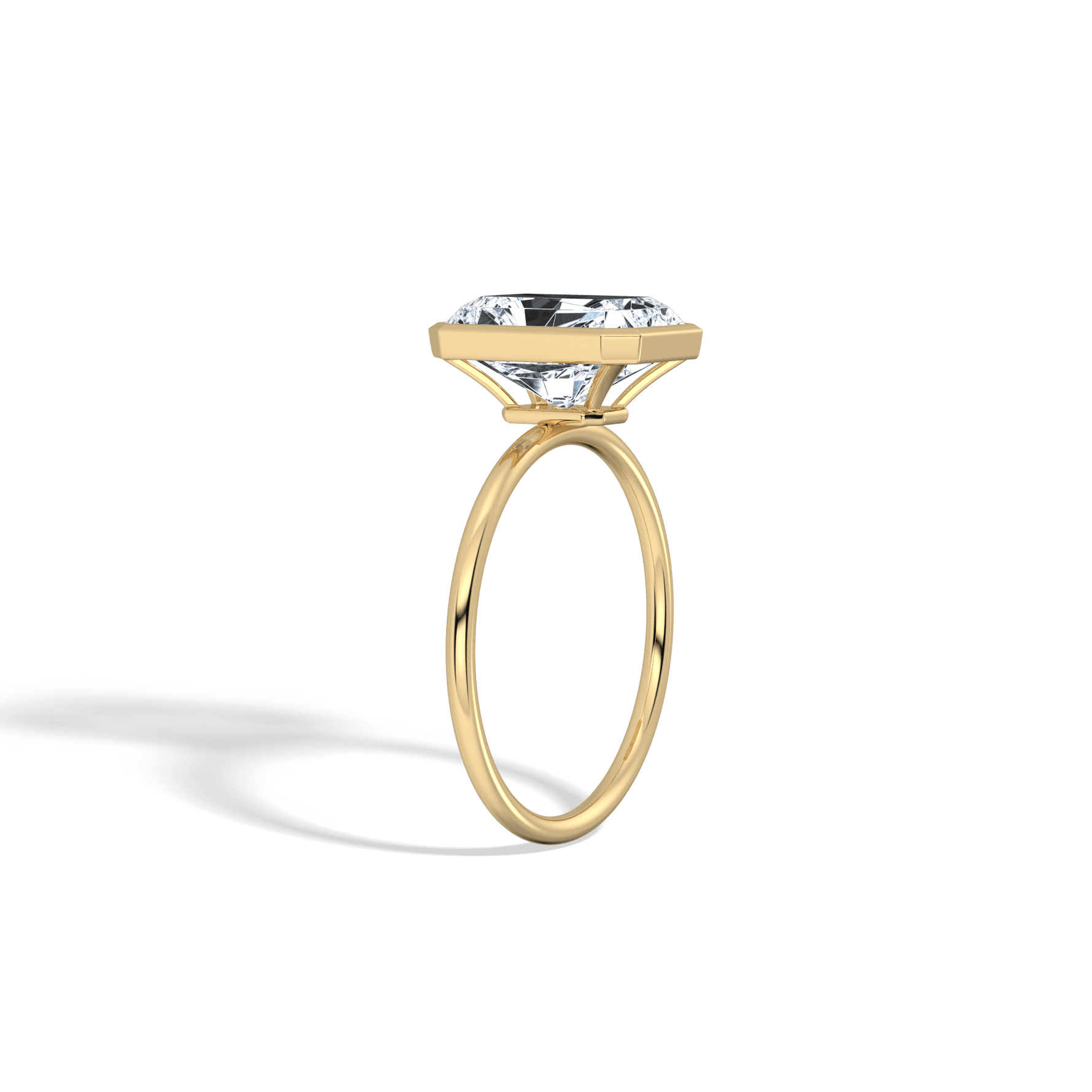 Nyla丨3CT Solitaire Moissanite Bezel Engagement Ring in Sterling Silver - Rings