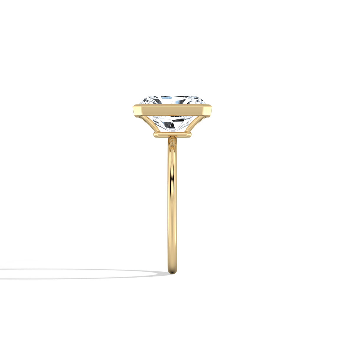 Nyla丨3CT Solitaire Moissanite Bezel Engagement Ring in Sterling Silver - Rings