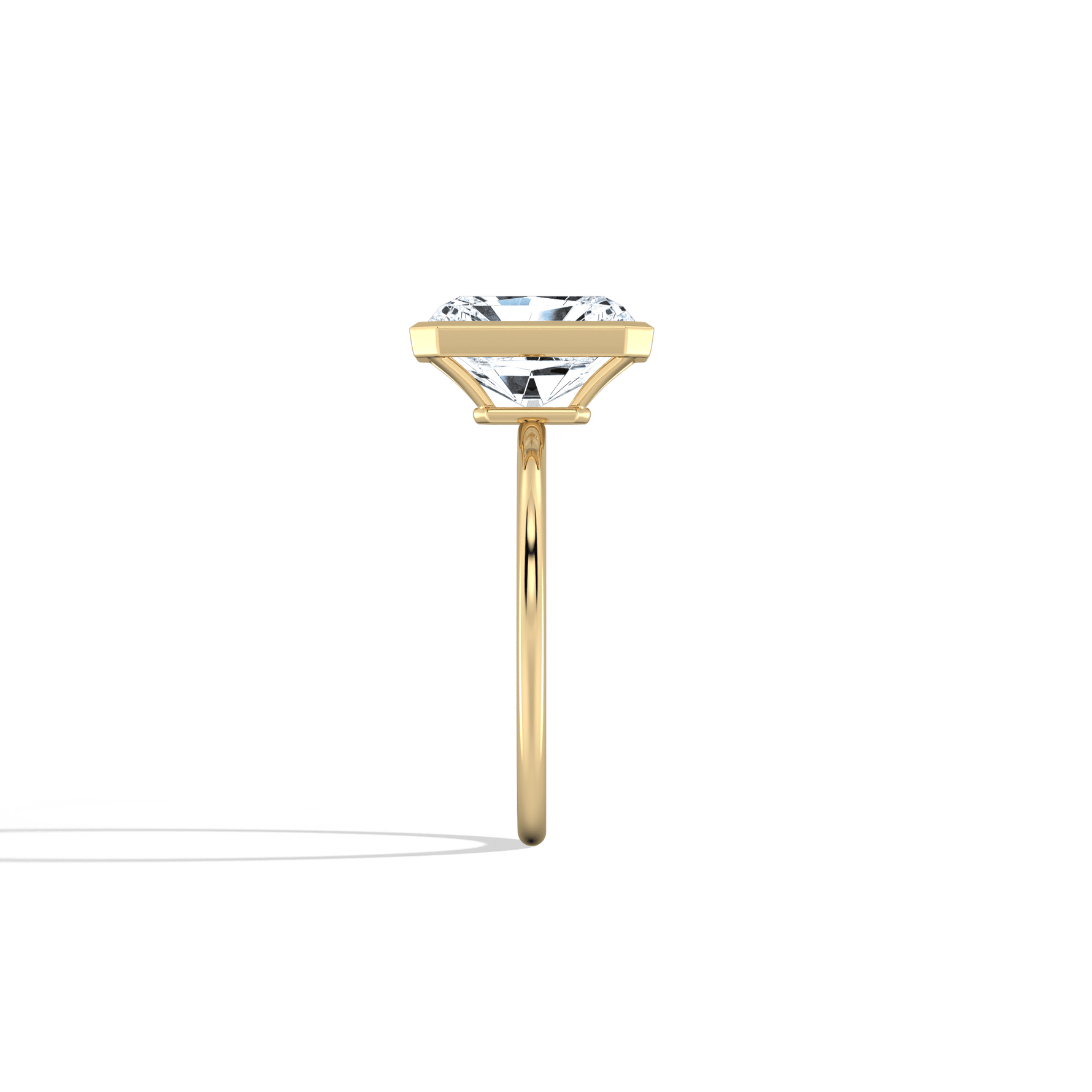 Nyla丨3CT Solitaire Moissanite Bezel Engagement Ring in Sterling Silver - Rings
