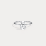 1CT Oval Cut Lab - Grown Diamond Bezel Engagement Ring in 14K Gold/Platinum - Rings