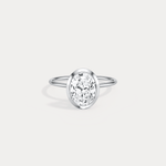 2CT Oval Cut Lab - Grown Diamond Bezel Engagement Ring in 14K Gold/Platinum - Rings