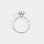 2CT Oval Cut Lab - Grown Diamond Bezel Engagement Ring in 14K Gold/Platinum - Rings