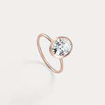 2CT Oval Cut Lab - Grown Diamond Bezel Engagement Ring in 14K Gold/Platinum - Rings