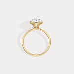 2CT Oval Cut Lab - Grown Diamond Bezel Engagement Ring in 14K Gold/Platinum - Rings