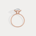 3CT Oval Cut Lab - Grown Diamond Bezel Engagement Ring in 14K Gold/Platinum - Rings
