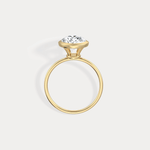 3CT Oval Cut Lab - Grown Diamond Bezel Engagement Ring in 14K Gold/Platinum - Rings