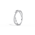 14K Solid Gold Crisscross Lab - Grown Diamond Ring - Rings