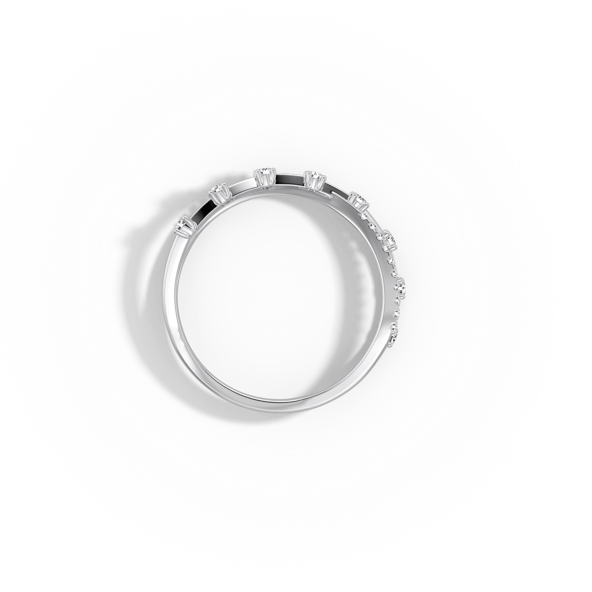 14K Solid Gold Crisscross Lab - Grown Diamond Ring - Rings