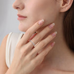 14K Solid Gold Crisscross Lab - Grown Diamond Ring - Rings