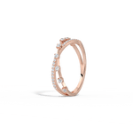 14K Solid Gold Crisscross Lab - Grown Diamond Ring - Rings