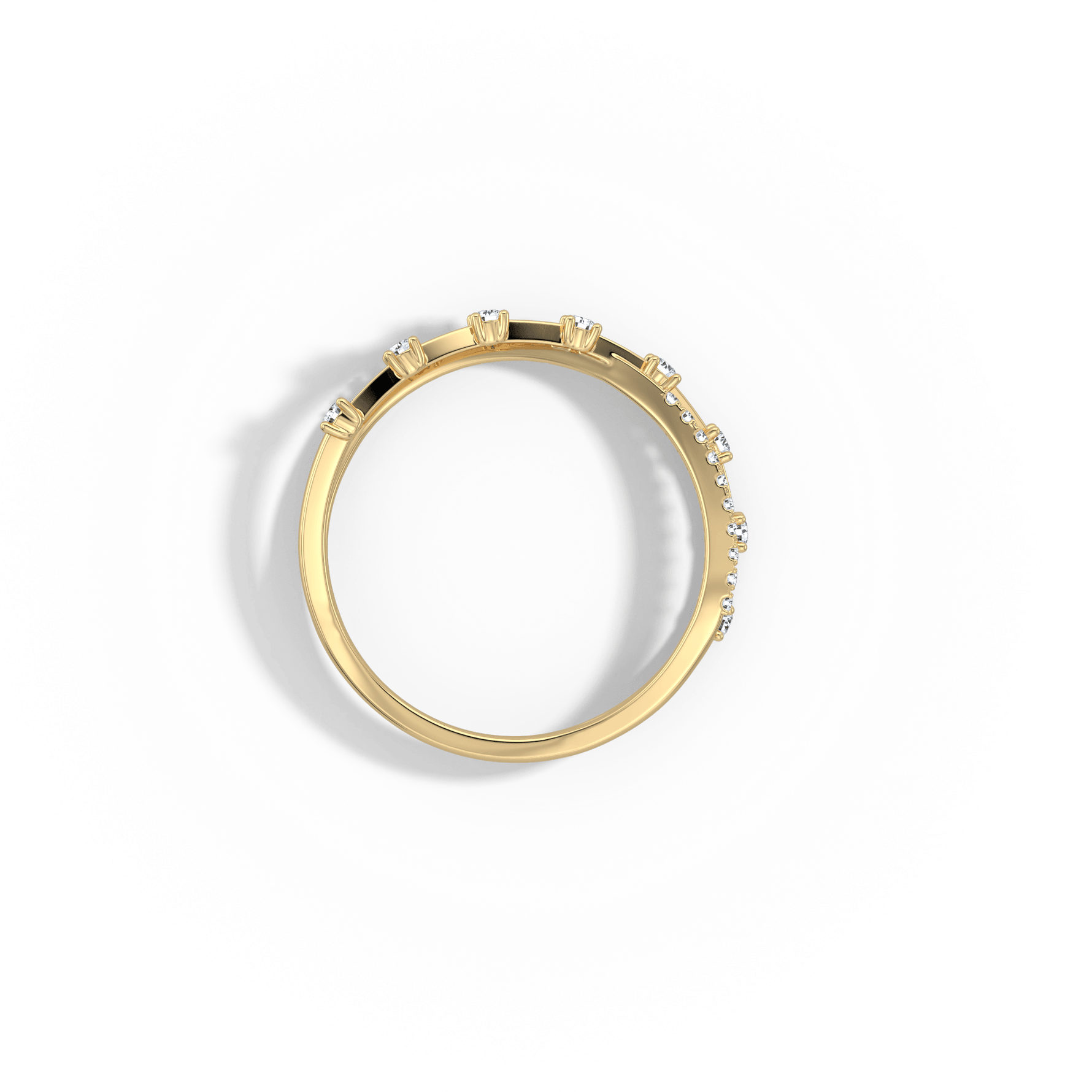 14K Solid Gold Crisscross Lab - Grown Diamond Ring - Rings