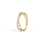14K Solid Gold Crisscross Lab - Grown Diamond Ring - Rings