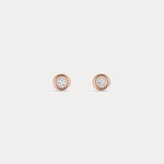 Bezel Lab Grown Round Diamond Stud Earrings in 14K Gold/Platinum - Earrings