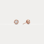 Bezel Lab Grown Round Diamond Stud Earrings in 14K Gold/Platinum - Earrings