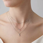 14K Gold/Platinum Bubble Necklace Bezel Set with Four Lab - Grown Diamonds - Necklaces