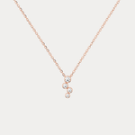 14K Gold/Platinum Bubble Necklace Bezel Set with Four Lab - Grown Diamonds - Necklaces