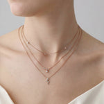 14K Gold/Platinum Bubble Necklace Bezel Set with Four Lab - Grown Diamonds - Necklaces