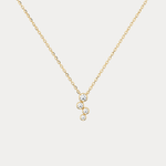 14K Gold/Platinum Bubble Necklace Bezel Set with Four Lab - Grown Diamonds - Necklaces