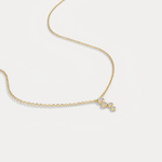 14K Gold/Platinum Bubble Necklace Bezel Set with Four Lab - Grown Diamonds - Necklaces