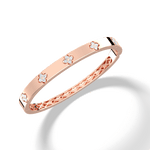 Charm & Dazzle Clover Hinged Lab Made Diamond Bangle Bracelet - Bracelets