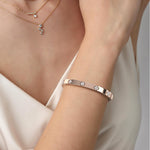Charm & Dazzle Clover Hinged Lab Made Diamond Bangle Bracelet in 14K Solid Gold - Bracelets