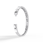 Charm & Dazzle Clover Hinged Lab Made Diamond Bangle Bracelet in 14K Solid Gold - Bracelets