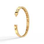 Charm & Dazzle Clover Hinged Lab Made Diamond Bangle Bracelet - Bracelets