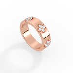 Lab Created Diamond Four - leaf Clover Ring in 14K Solid Gold - Rings