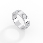 Moissanite Clover Ring in 925 Sterling Silver - 